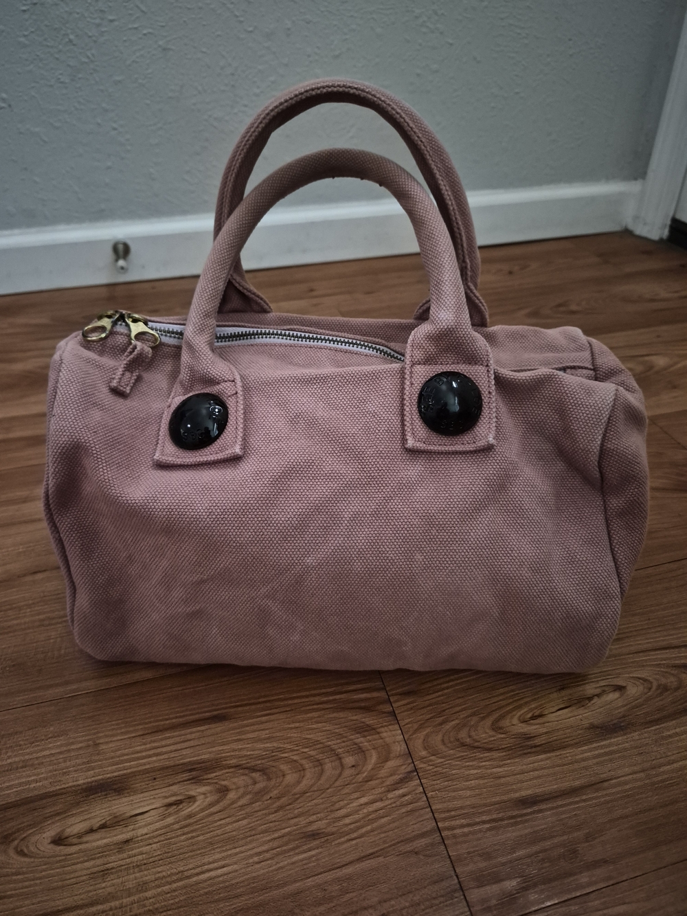 See By Chloé Pink Canvas Button Boston Duffle Bag